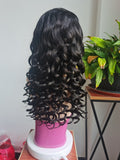 Loose Wave 100% Human Hair Wig by A Queendom.  13x4 Lace Front Human Hair Wig that can be worn glueless.